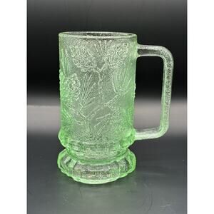 Vintage Tiara Crystal Ponderosa Pine Green Pattern Beer Mug 5 1/2"